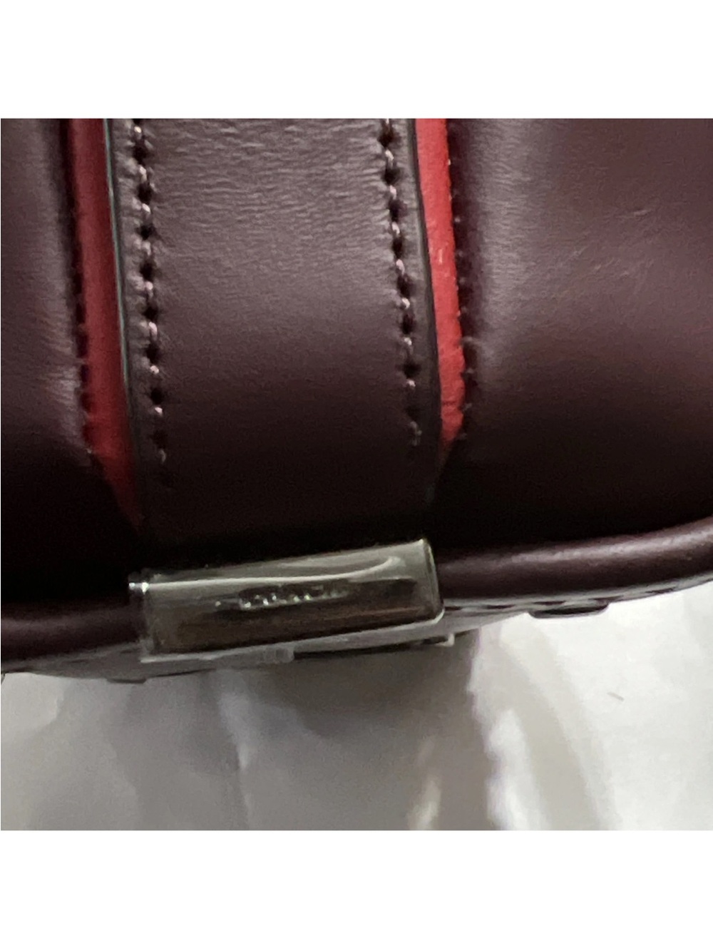 Coach 55523 Rogue 17 Tea Rose Raised Floral Applique Oxblood & Dust Bag - Picture 14 of 16